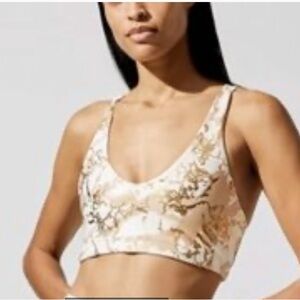 Carbon38 Gold Foil Cross Back Bra S